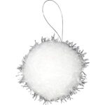 Zestaw 2 Białych Bombek Styropianowych 10cm - Kule Śnieżne do Dekoracji Świątecznej - obrazek 3