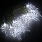 Lampki Choinkowe Gwiazdki LED z Zimnym Białym Światłem, 20 Sztuk, Zasilanie Sieciowe - obrazek 2
