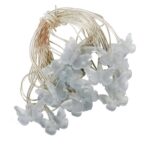 Lampki Dekoracyjne Białe Motylki 20 LED na Przezroczystym Przewodzie - obrazek 3