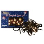 Zewnętrzne Lampki Choinkowe na Przewodach Miedzianych, 50 LED, Kolor Biały, z Zasilaniem Sieciowym 230V