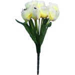 Sztuczne Tulipany Białe - Bukiet 9 sztuk Wysokiej Jakości - obrazek 2