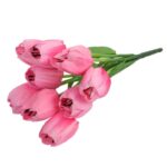 BUKIET 9 JASNO RÓŻOWYCH SZTUCZNYCH TULIPANÓW WYSOKIEJ JAKOŚCI, 38 CM - obrazek 3