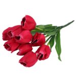 Sztuczne Tulipany Różowe 38cm - Bukiet 9 Sztuk Wysokiej Jakości - obrazek 3