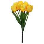 Sztuczne Tulipany Żółte, Bukiet 9 Sztuk, Wysokiej Jakości, Wysokość 38 cm - obrazek 2