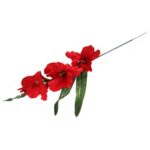 Gałązka Sztucznej Gladioli Czerwonej wysokości 55 cm - obrazek 2