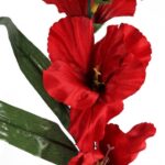 Gałązka Sztucznej Gladioli Czerwonej wysokości 55 cm - obrazek 3