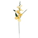 Sztuczny Kwiat Gladiola Kremowy 55 cm z Listkami Wysokiej Jakości