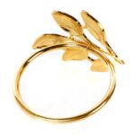 Złota Obrączka Dekoracyjna do Serwetek w Kształcie Gałązki Liścia - obrazek 3