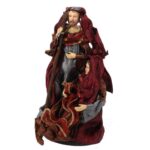Bordowo-szara figurka Świętej Rodziny z tkaniny lnianej 25cm - Ozdoba bożonarodzeniowa - obrazek 2