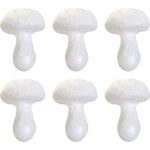 Komplet 6 Śnieżnobiałych Grzybków Styropianowych w Opalizującym Boksie PVC