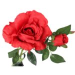 Gałązka róży z pąkiem w kolorze czerwonym 70 cm - obrazek 2