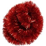 Łańcuch choinkowy grubo i cienko cięty czerwony fi 7 cm