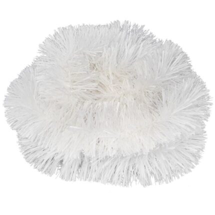 Biały Łańcuch Choinkowy Goliat z Folii Metalizowanej, 7 cm x 2m - Wykończenie dekoracji świątecznej