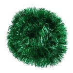 Zielony łańcuch choinkowy z metalizowanej folii, fi 7 cm, długość 2 m.