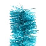 Turkusowy łańcuch choinkowy z folii metalizowanej, fi 7 cm, 2m długości - obrazek 3