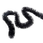 Czarny metalizowany łańcuch choinkowy o szerokości 7 cm i długości 2 m. - obrazek 3