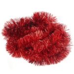 Czerwony łańcuch choinkowy Goliat, z metalizowanej folii, 10cm szerokości, 3m długości