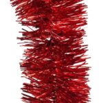 Czerwony łańcuch choinkowy Goliat, z metalizowanej folii, 10cm szerokości, 3m długości - obrazek 3