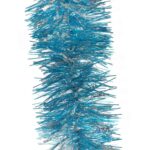 Łańcuch choinkowy metalizowany fi 7 cm w kolorze srebrno-turkusowym, mix grubości, 2 m długości - obrazek 2