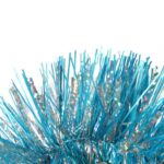 Łańcuch choinkowy metalizowany fi 7 cm w kolorze srebrno-turkusowym, mix grubości, 2 m długości - obrazek 3