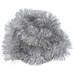 Srebrny Łańcuch Choinkowy z Folii Metalizowanej, fi 7 cm, 2 m - GOLIAT PIŁA POLSKA