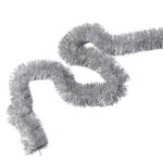 Srebrny Łańcuch Choinkowy z Folii Metalizowanej, fi 7 cm, 2 m - GOLIAT PIŁA POLSKA - obrazek 3