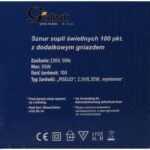 Kurtyna świetlna Śnieżynki 100 lampek z dodatkowym gniazdem, 6,5m, na baterie, do użytku zewnętrznego - obrazek 2