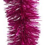 Łańcuch Choinkowy Wysokiej Jakości z Metalizowanej Folii - Fuksja, 10 cm x 3 m - obrazek 3