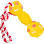Piszczący Gryzak dla Psa na Sznurku Żółty - Wytrzymały i Bezpieczny - obrazek 2