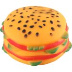 Kolorowy Gumowy Hamburger Piszczący do Aportu dla Psów Małych i Średnich Rozmiarów - obrazek 2