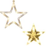 KURTYNA ŚWIETLNA GWIAZDKI OZDOBY ŚWIĄTECZNE LAMPKI 120 LED CIEPŁY BIAŁY - obrazek 3