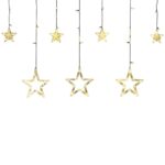 KURTYNA ŚWIETLNA GWIAZDKI OZDOBY ŚWIĄTECZNE LAMPKI 120 LED CIEPŁY BIAŁY - obrazek 2