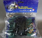 Niebieskie Lampki Choinkowe 100L z Dodatkowym Gniazdem i Zielonym Kablem 220V-240V 6.5m - obrazek 3