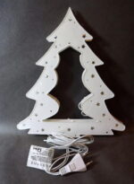 Choinka Świetlna Dekoracyjna z 20 Lampkami, Biała, 30x27cm, Zasilanie Sieciowe - obrazek 2