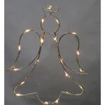 Metalowy Anioł z LEDowymi światłami zasilany bateriami - biały - obrazek 2