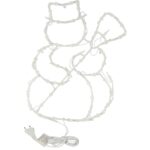 Biała Dekoracja Świetlna w Kształcie BAŁWANA z 50 Lampkami – Zasilanie Sieciowe - obrazek 2