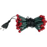 Czerwone Lampki-Perły Choinkowe 50L na Zielonym Kablu, 220-240V, Długość 2,7m - obrazek 3
