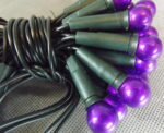 Komplet 50 Fioletowych Perłowych Lamp Kulistych na Zielonym Kablu 3m 220V-240V do Użytku Wewnętrznego - obrazek 2