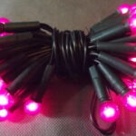 Komplet 50 Fioletowych Perłowych Lamp Kulistych na Zielonym Kablu 3m 220V-240V do Użytku Wewnętrznego