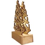 Drewniana Choinka-Świecznik z LED Białym, Zasilany Baterią - obrazek 2