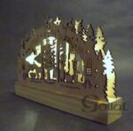 Świecznik Drewniany LED w Kształcie Szopki Bożonarodzeniowej - obrazek 2