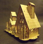 Drewniana Szopka Świąteczna z Białym Oświetleniem LED - obrazek 2