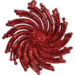 Zestaw 3 Brokatowych Zawieszek na Choinkę w Kształcie Śnieżynek - Multikolor, Plastikowe, 9 cm - obrazek 3