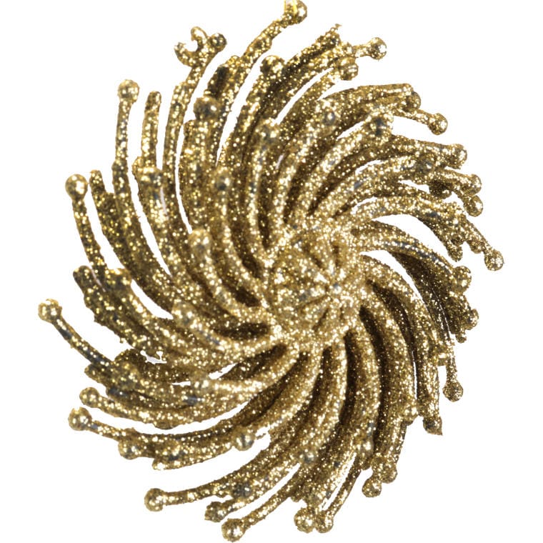 H9179-6129G Komplet 3 brokatowych ozdób złotych - obrazek 1