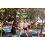 Hamak ogrodowy dwuosobowy Kolorowy Relax z pokrowcem transportowym - obrazek 2