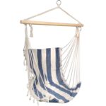 Hamak-Krzesło Brazylijskie Goliat w Odcieniach Granatu i Bieli do Ogrodu, Balkonu i Wnętrz - obrazek 2