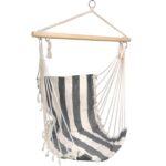 Hamak-Krzesło Brazylijskie Goliat w Odcieniach Szarości i Bieli do Ogrodu i na Balkon - obrazek 2