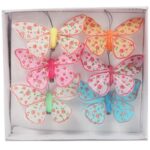 Komplet 6 motyli na klamerce 7 cm - obrazek 2