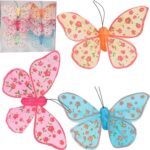 Komplet 6 motyli na klamerce 7 cm