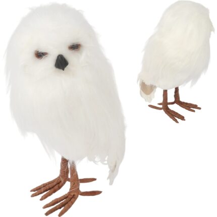 Sowa Piękna puchata dekoracja świąteczna dekoracja zimowa 28 cm